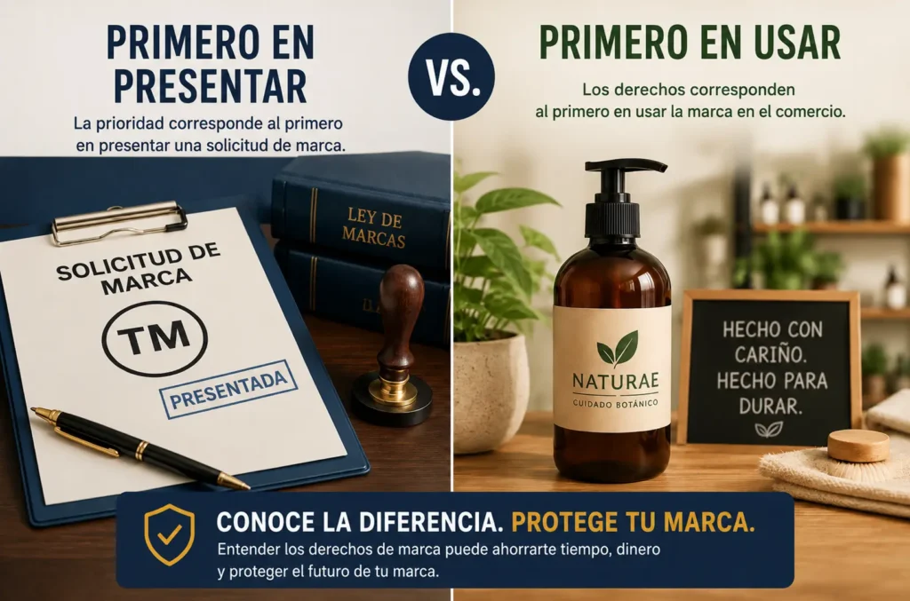 Primero en presentar vs. primero en usar - protección de marca