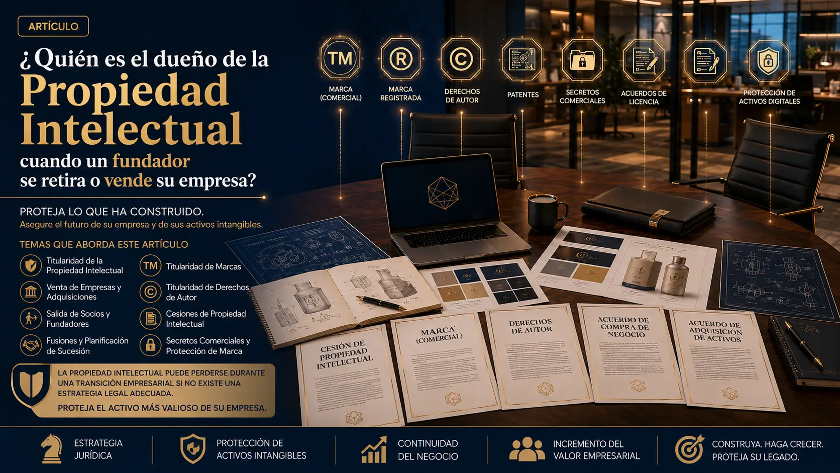 Quién es el dueño de la propiedad intelectual cuando un fundador se va o vende la empresa